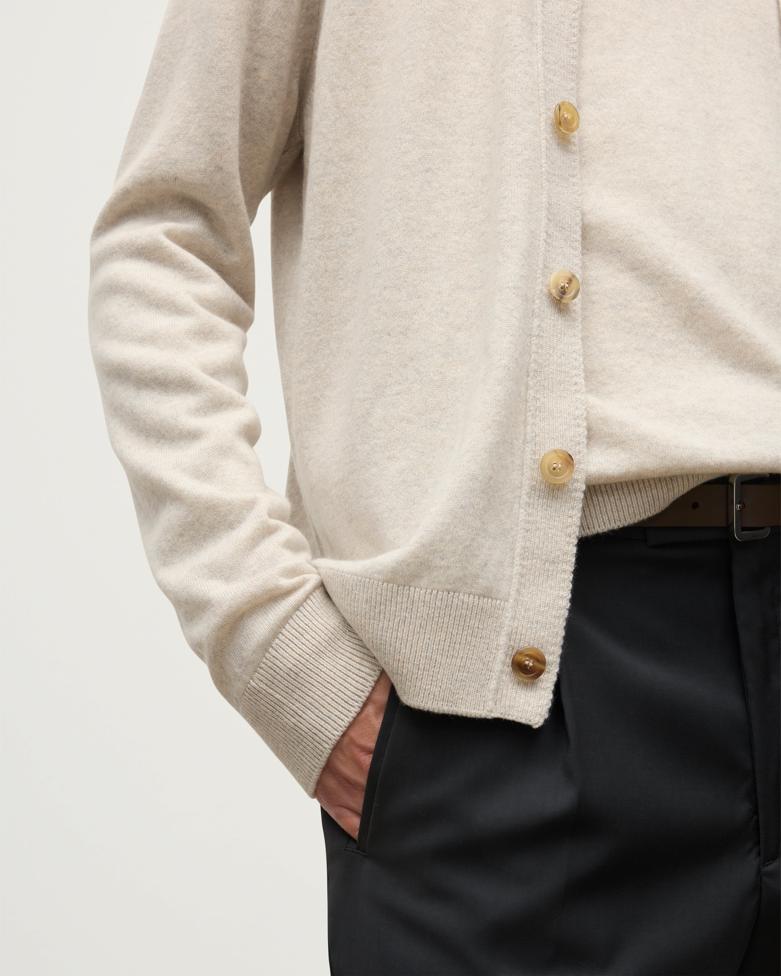 Rory Natural Classic Cashmere Cardigan