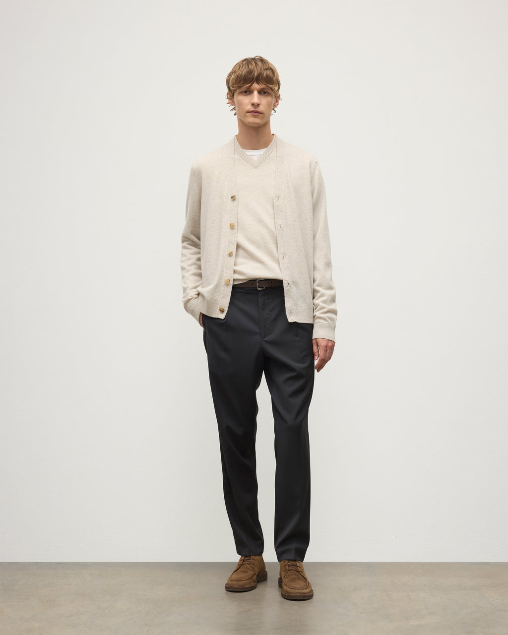 Rory Natural Classic Cashmere Cardigan