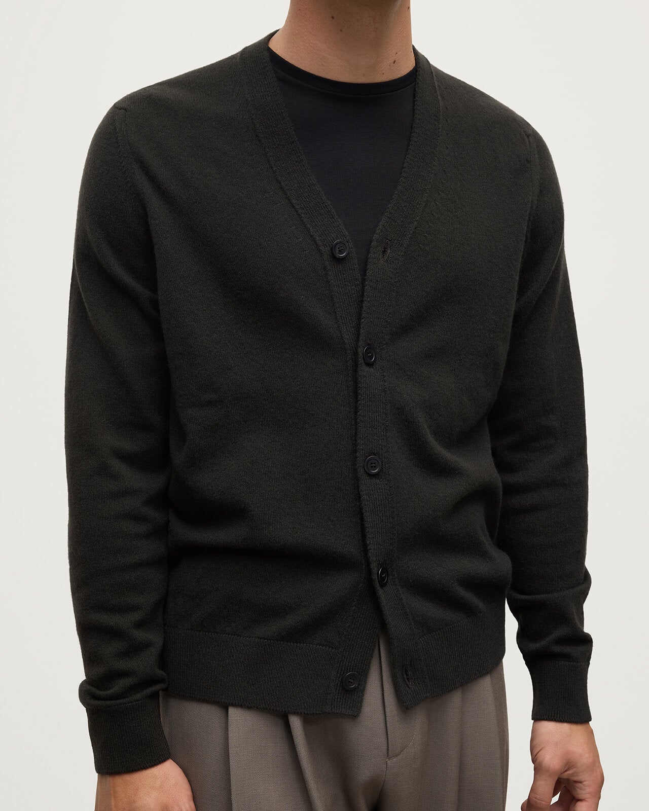 Classic Cashmere Dark Grey Cardigan