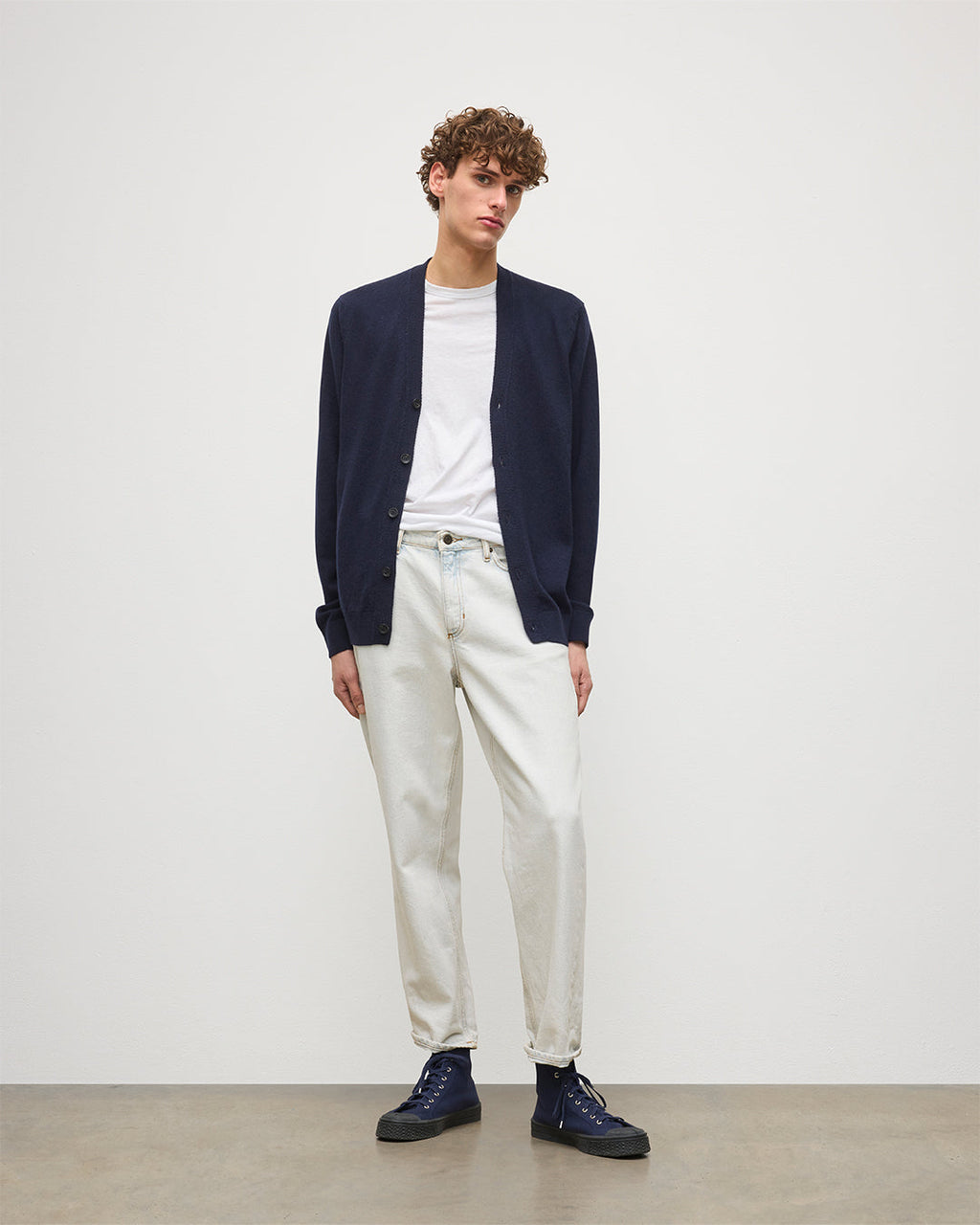 Rory Dark Navy Classic Cashmere Cardigan