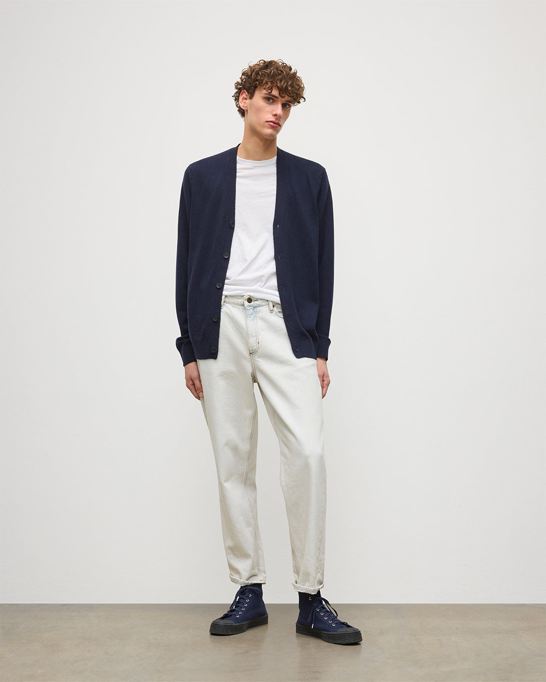 Rory Dark Navy Classic Cashmere Cardigan