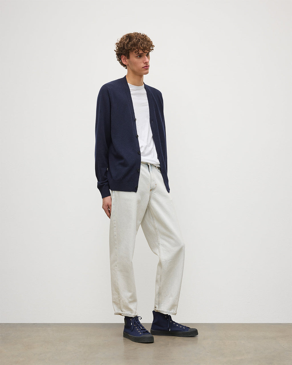 Rory Dark Navy Classic Cashmere Cardigan