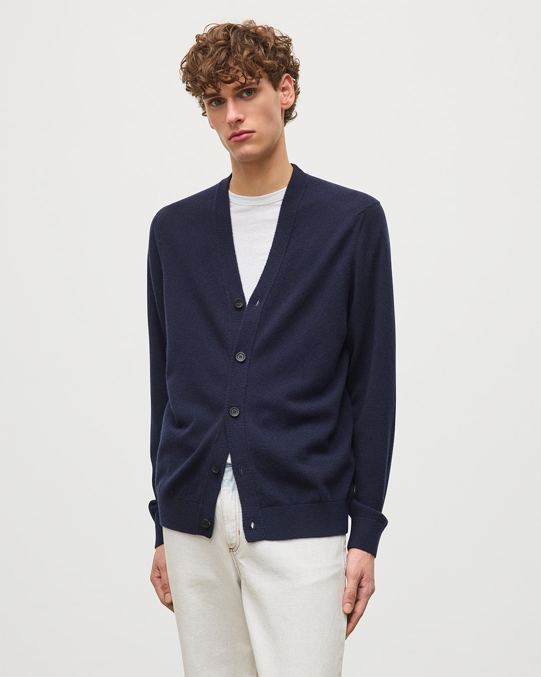 Rory Dark Navy Classic Cashmere Cardigan