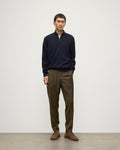 Rory Navy & Grey Classic Cashmere Contrast Zip Neck Jumper