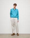 Rory Blue & Grey Classic Cashmere Contrast Zip Neck Jumper