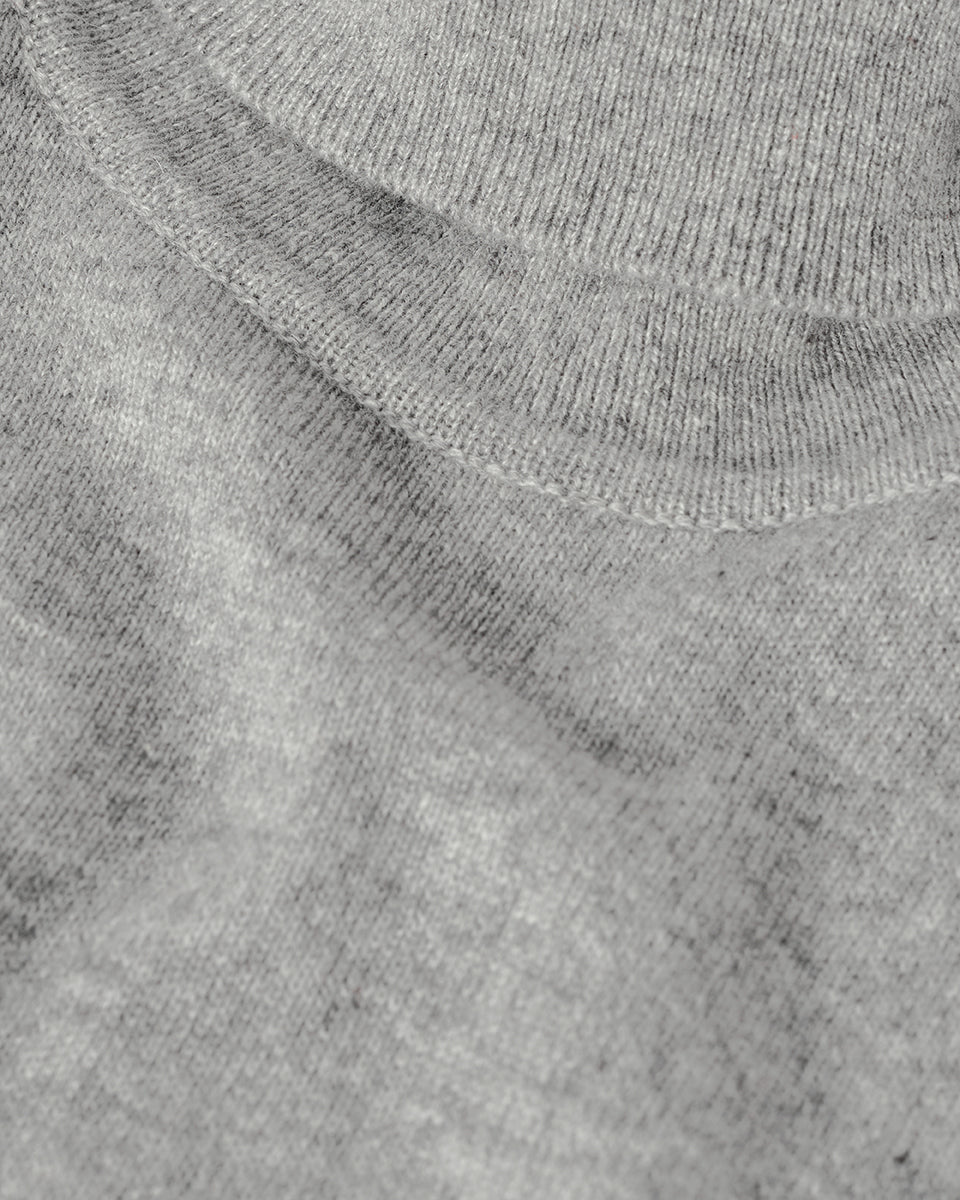 Classic Cashmere Light Grey Roll Neck Jumper