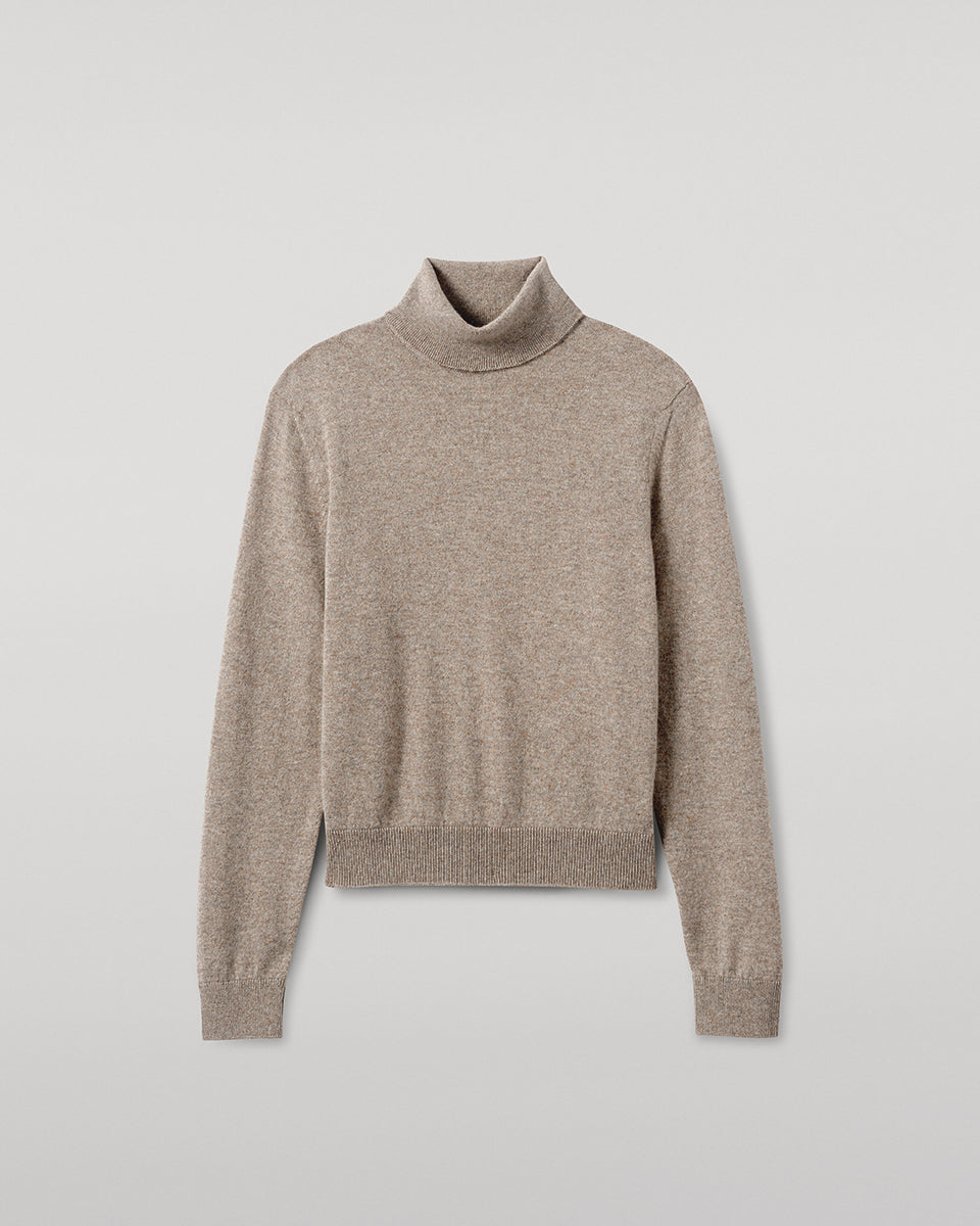 Classic Cashmere Brown Roll Neck Jumper