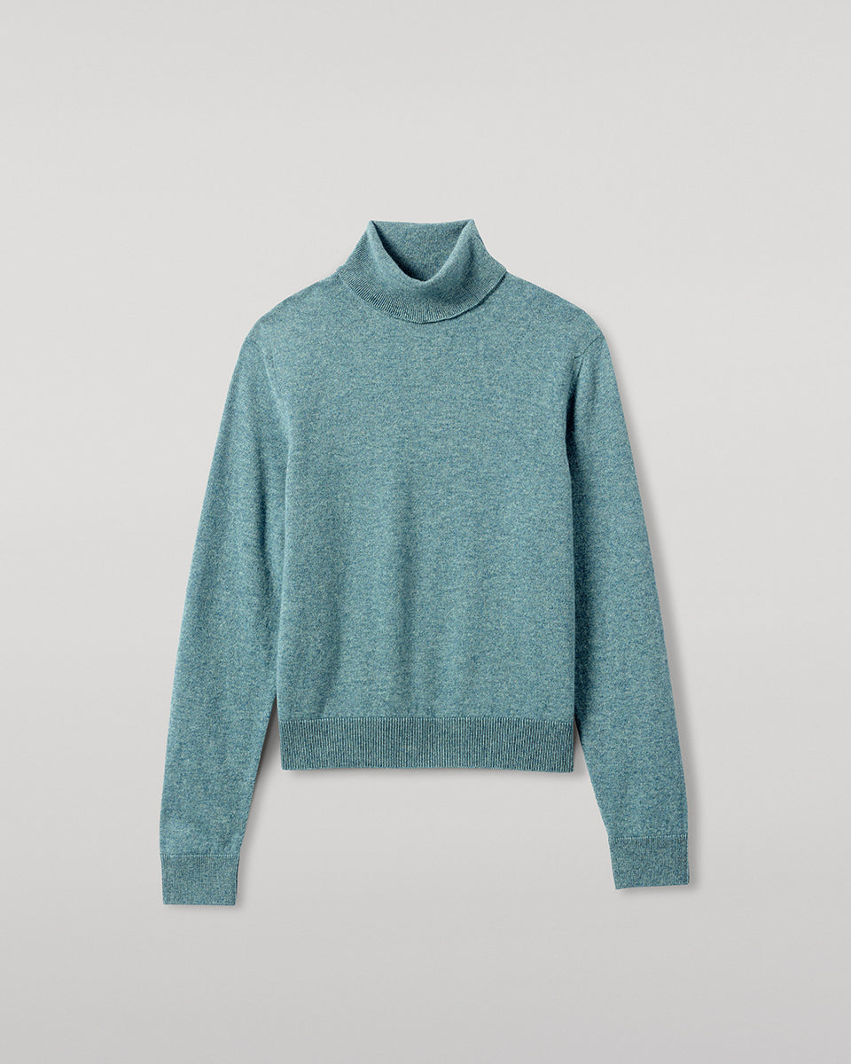 Classic Cashmere Green Roll Neck Jumper