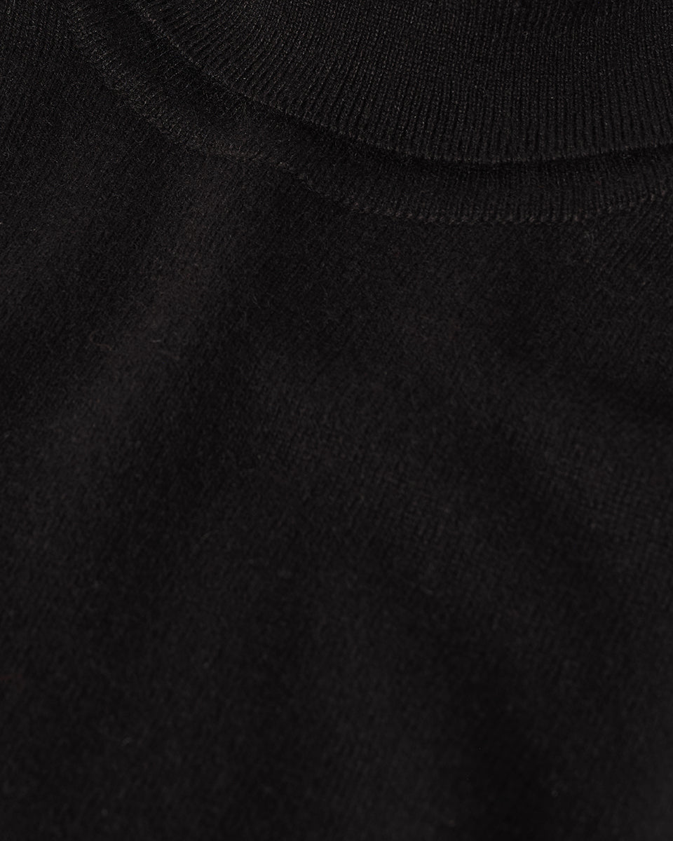 Classic Cashmere Black Roll Neck Jumper