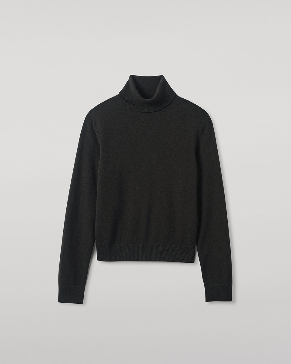 Classic Cashmere Dark Grey Roll Neck Jumper