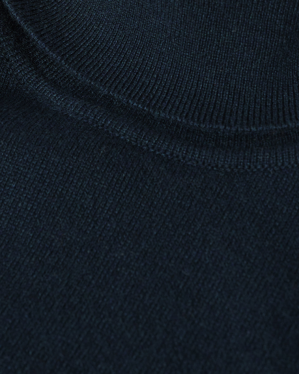 Classic Cashmere Bottle Green Roll Neck Jumper