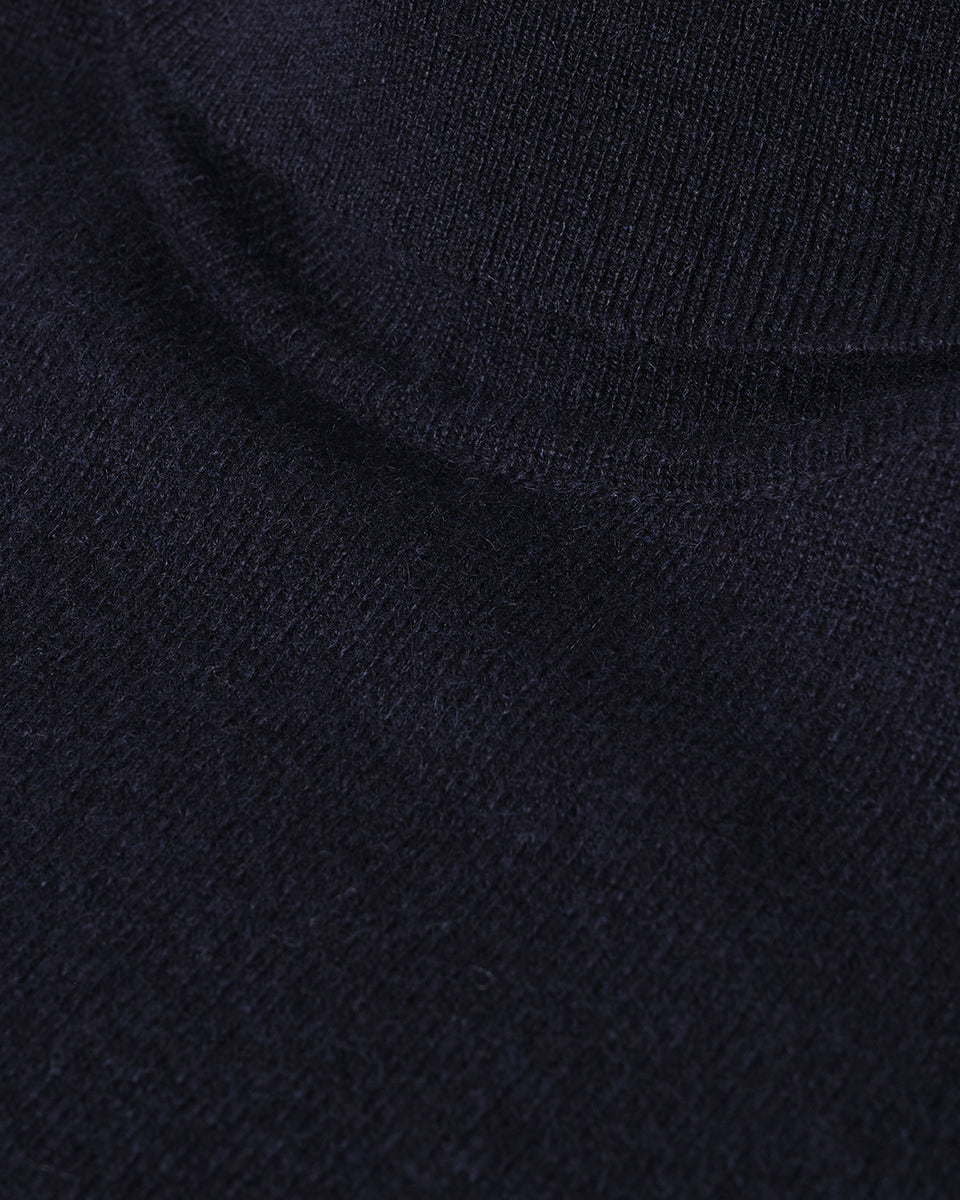 Classic Cashmere Dark Navy Roll Neck Jumper