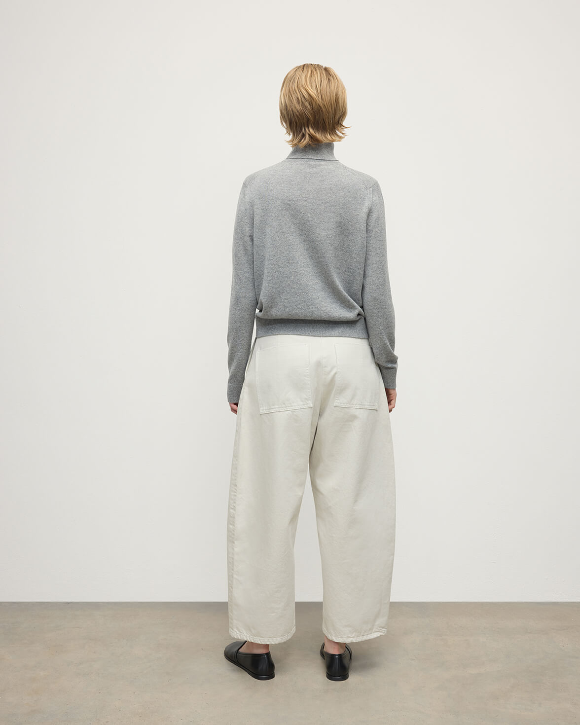Classic Cashmere Light Grey Roll Neck Jumper