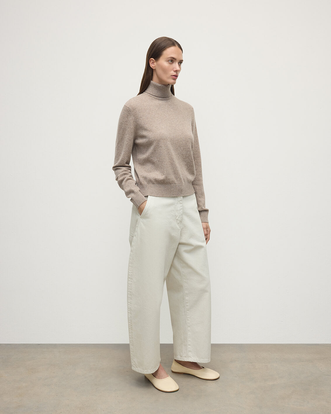 Classic Cashmere Brown Roll Neck Jumper