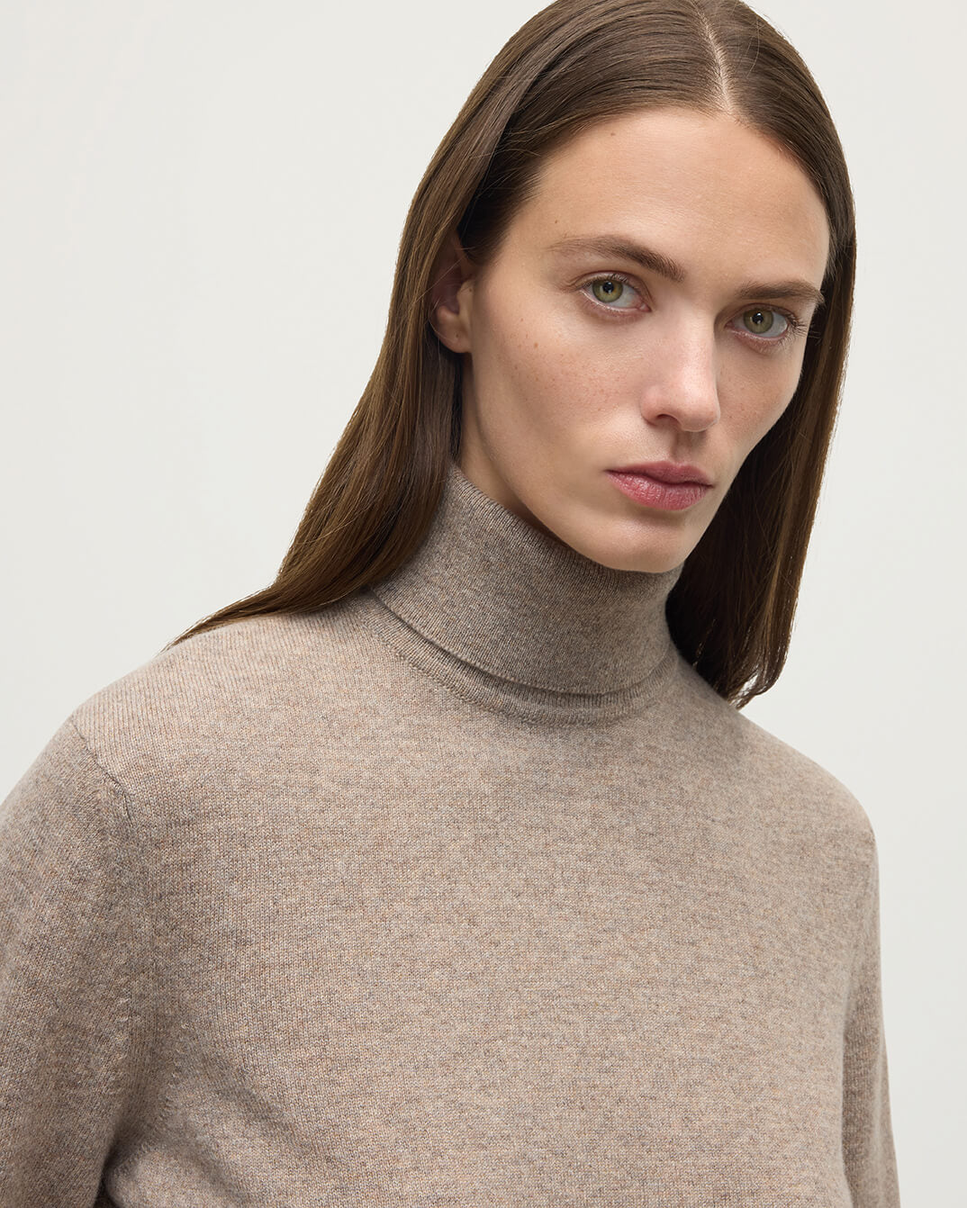 Classic Cashmere Brown Roll Neck Jumper