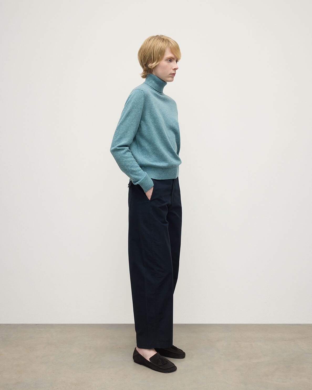 Classic Cashmere Green Roll Neck Jumper