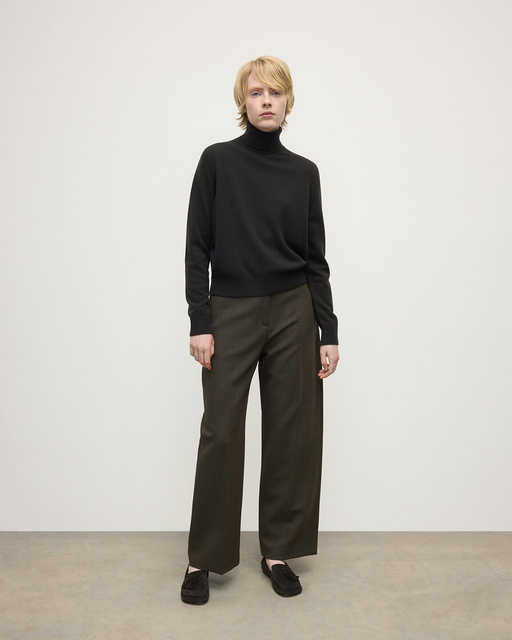 Classic Cashmere Dark Grey Roll Neck Jumper