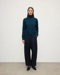 Classic Cashmere Bottle Green Roll Neck Jumper