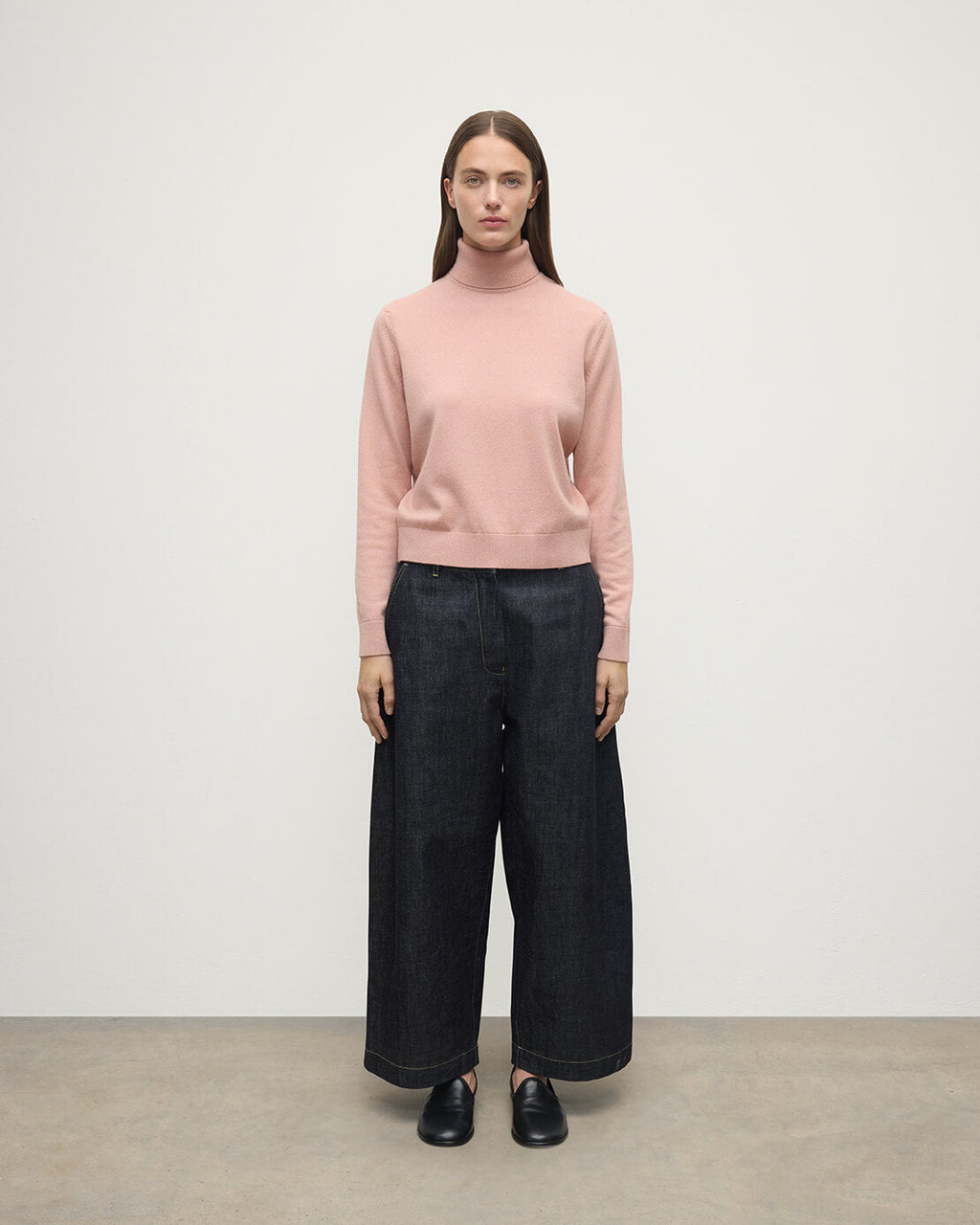 Classic Cashmere Pink Roll Neck Jumper