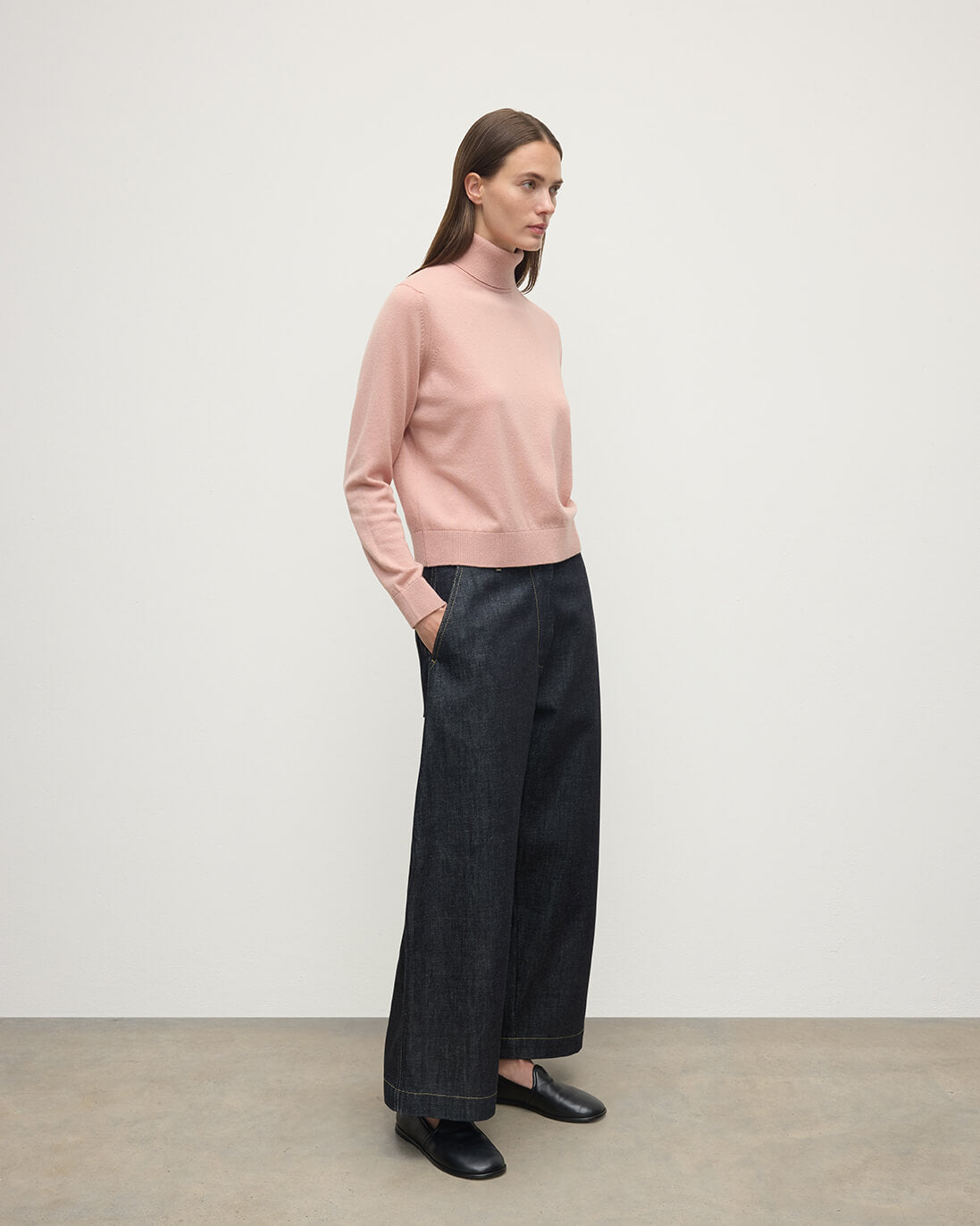 Classic Cashmere Pink Roll Neck Jumper