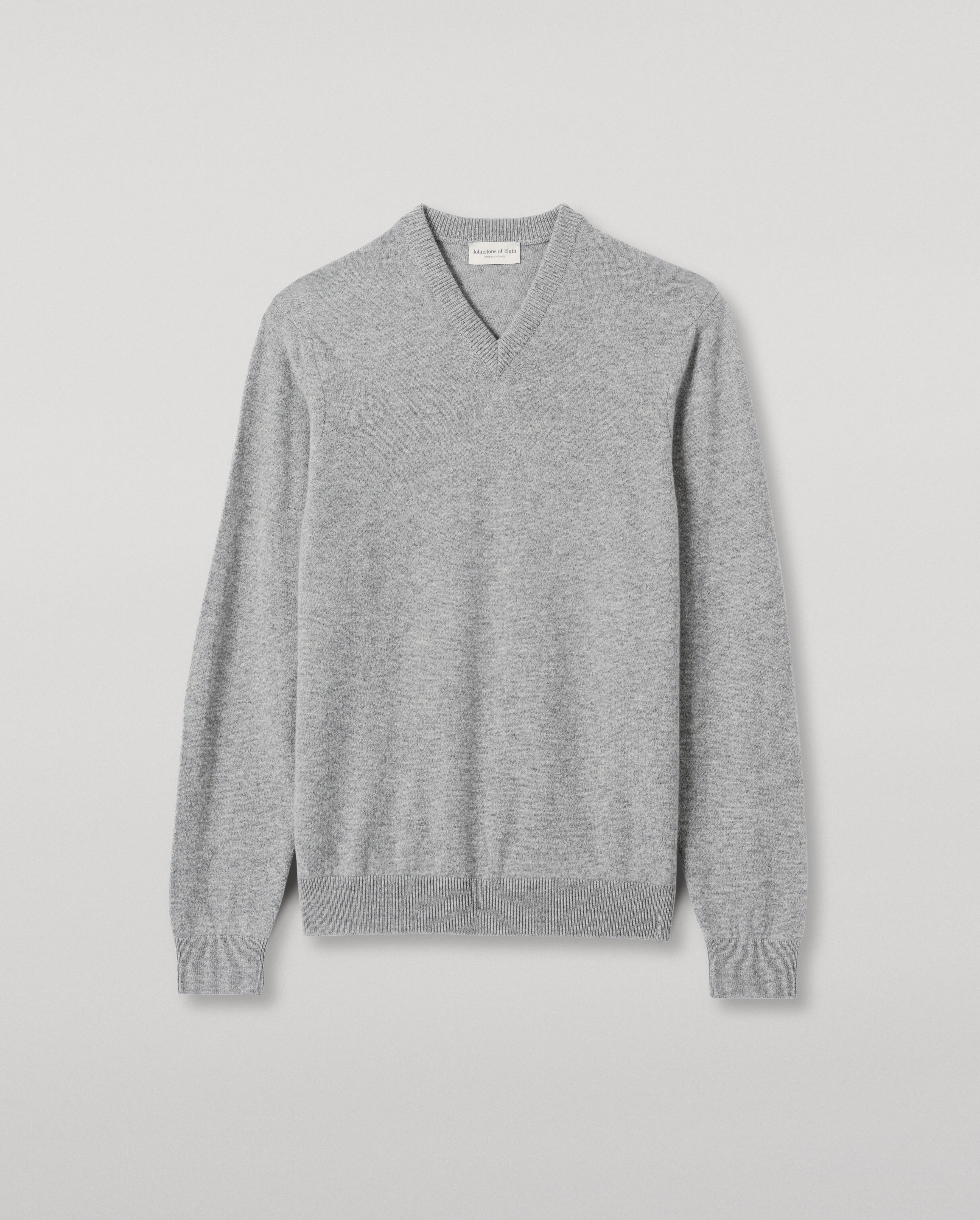 Rory Grey Classic Cashmere V-Neck Jumper