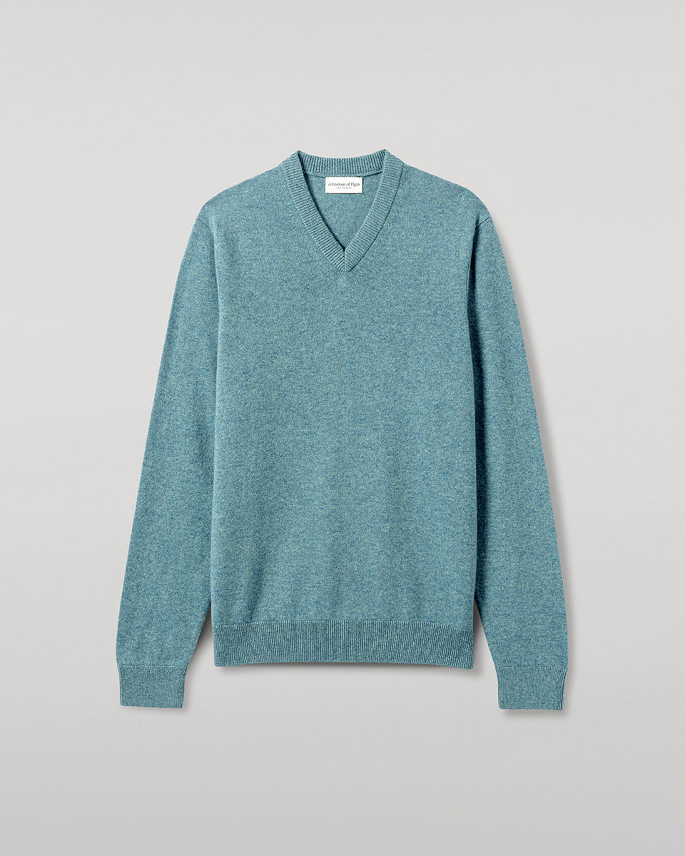 Rory Green Classic Cashmere V-Neck Jumper