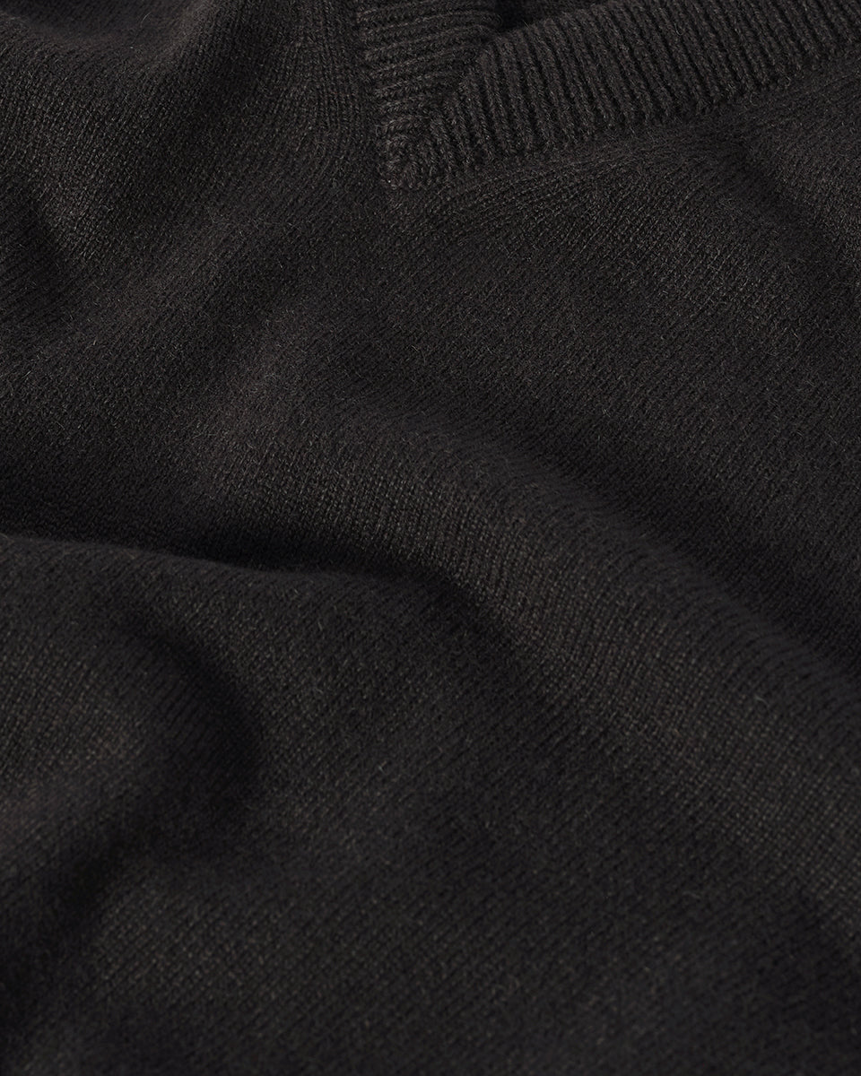 Classic Cashmere Dark Grey V Neck Jumper