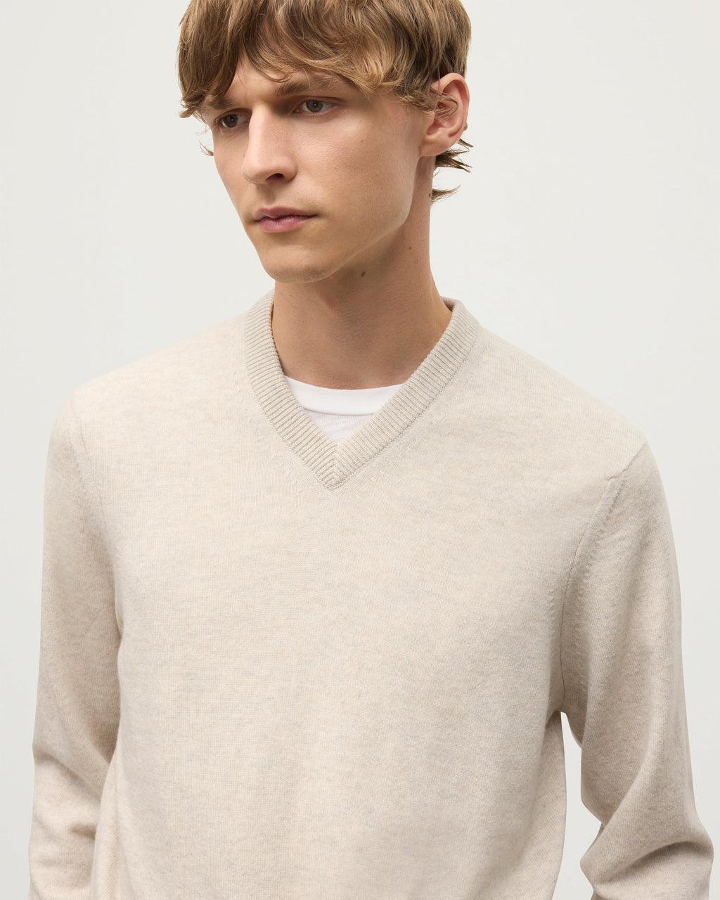 Rory Natural Classic Cashmere V-Neck Jumper