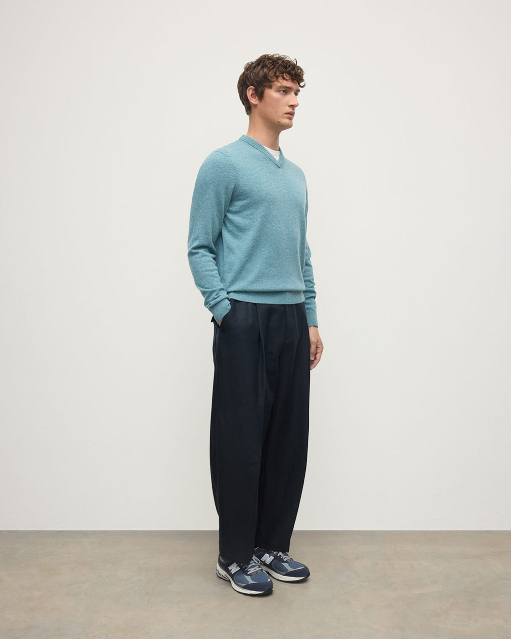 Rory Green Classic Cashmere V-Neck Jumper