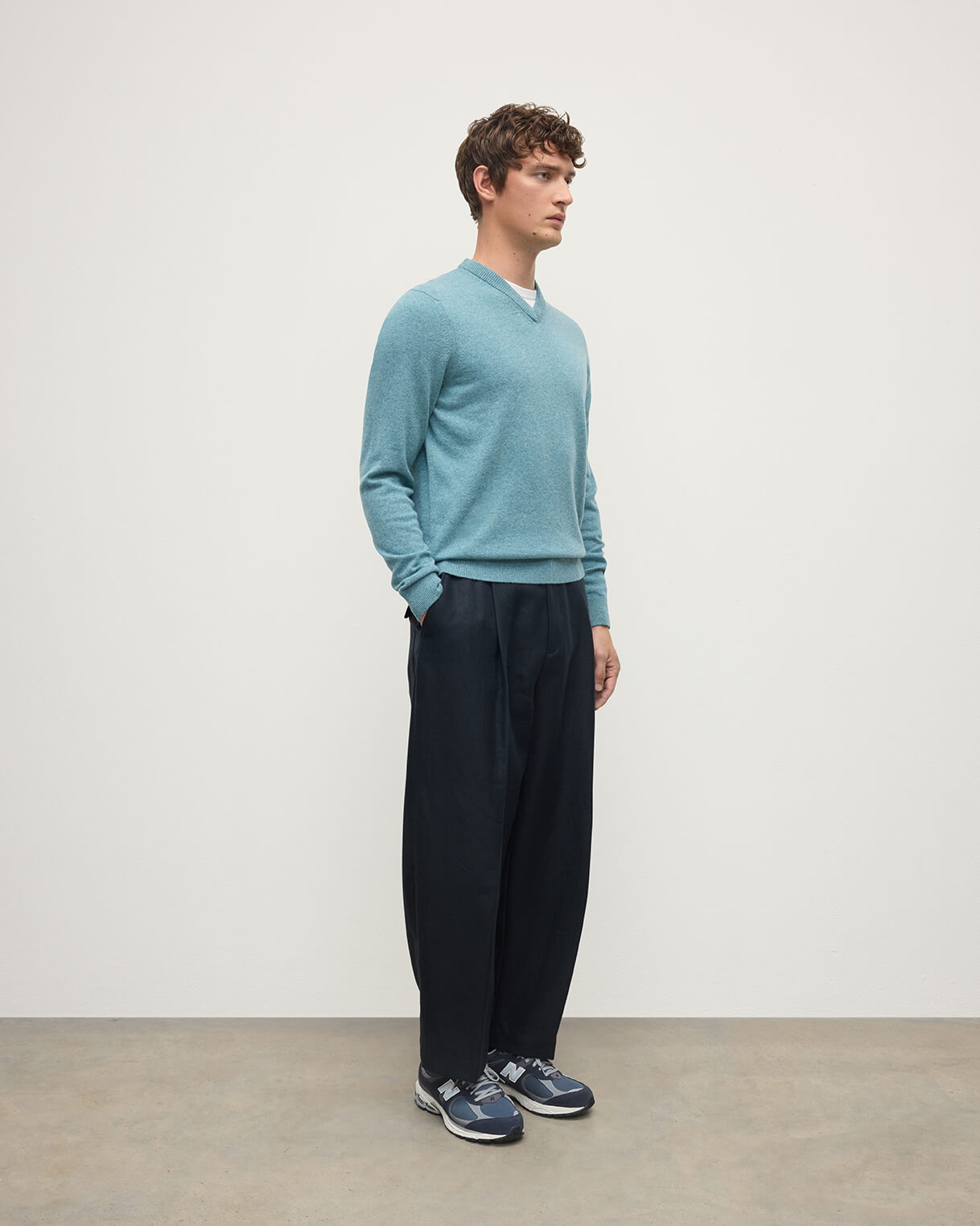 Rory Green Classic Cashmere V-Neck Jumper
