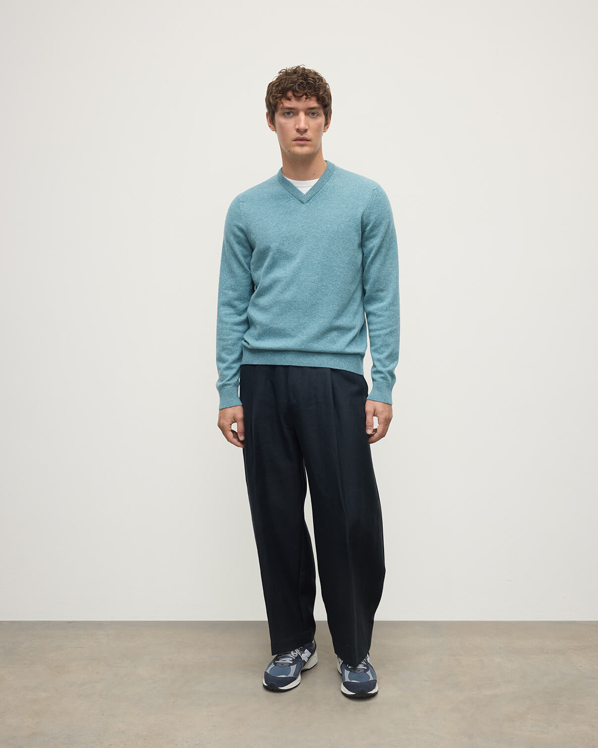 Rory Green Classic Cashmere V-Neck Jumper