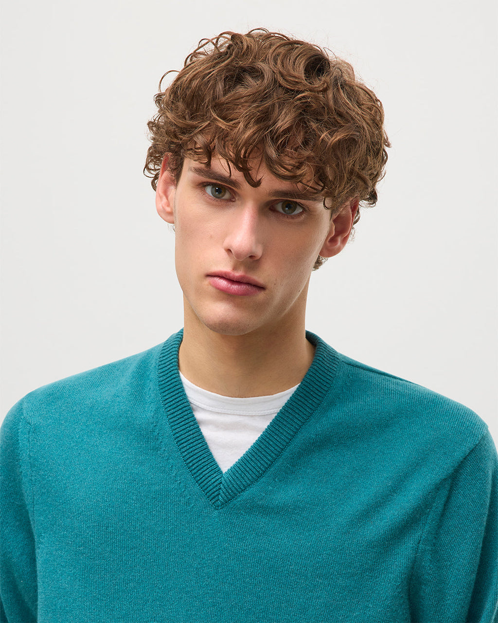 Rory Green Classic Cashmere V-Neck Jumper