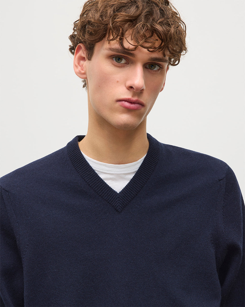 Rory Dark Navy Classic Cashmere V-Neck Jumper