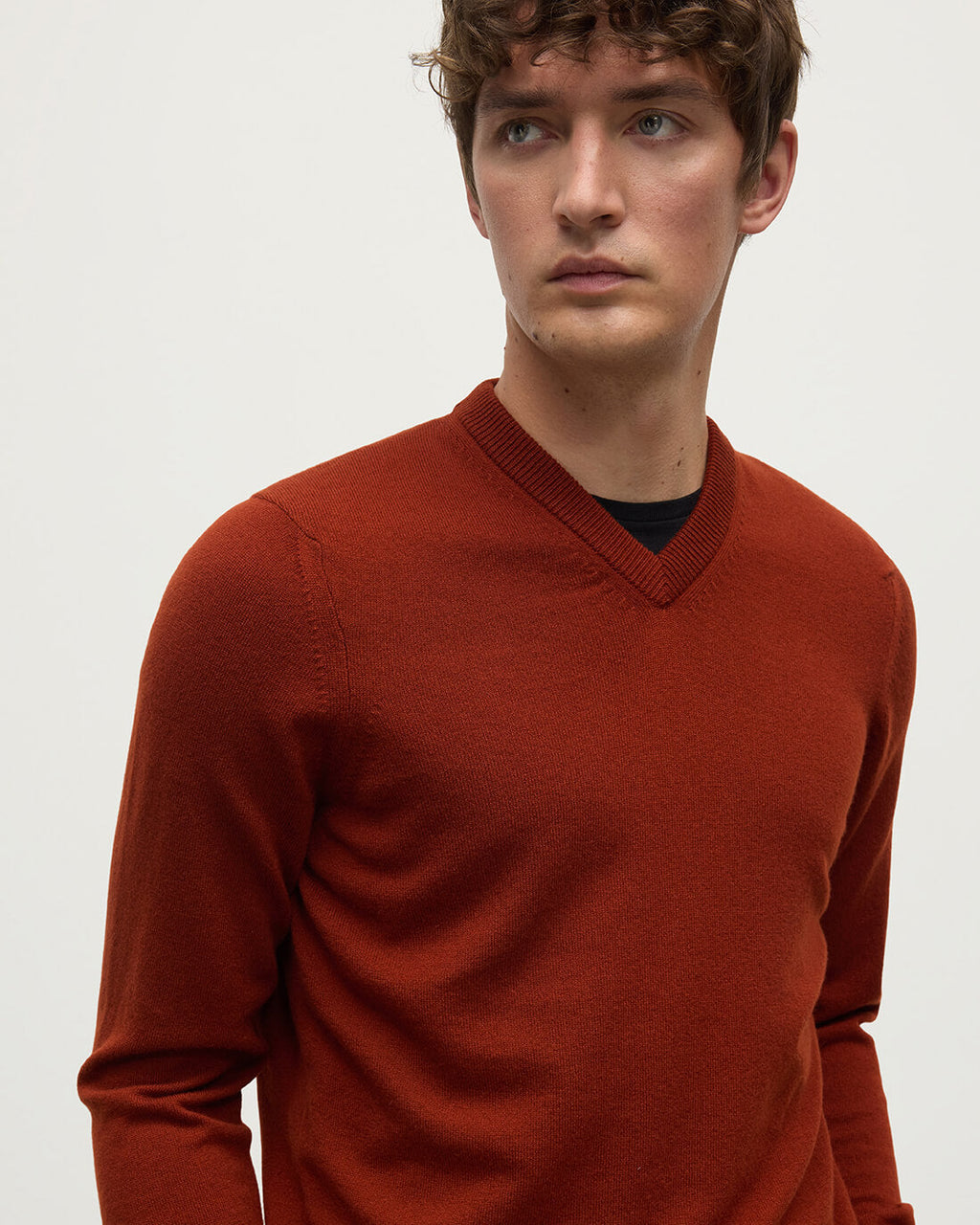 Rory Dark Red Classic Cashmere V-Neck Jumper