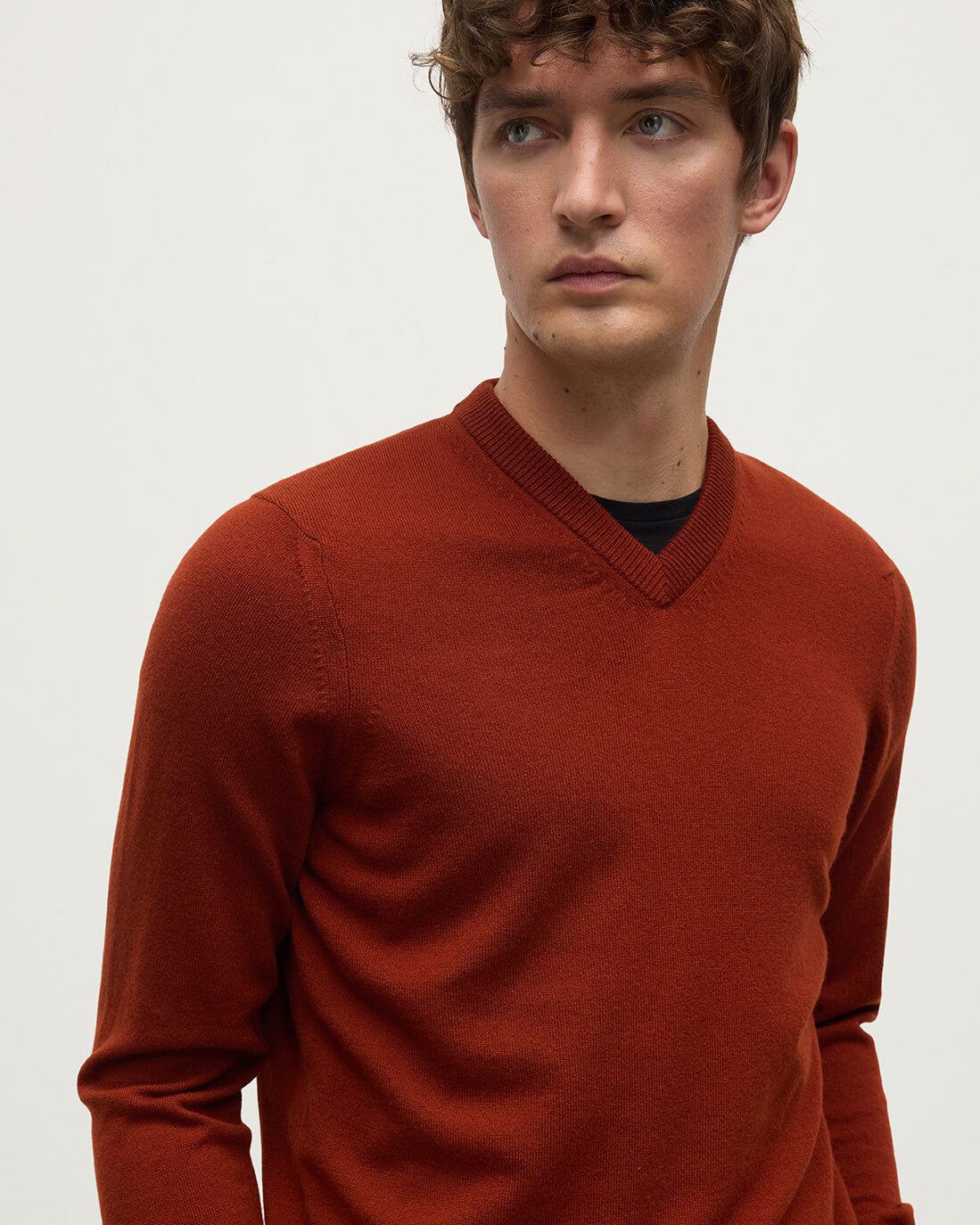 Rory Dark Red Classic Cashmere V-Neck Jumper