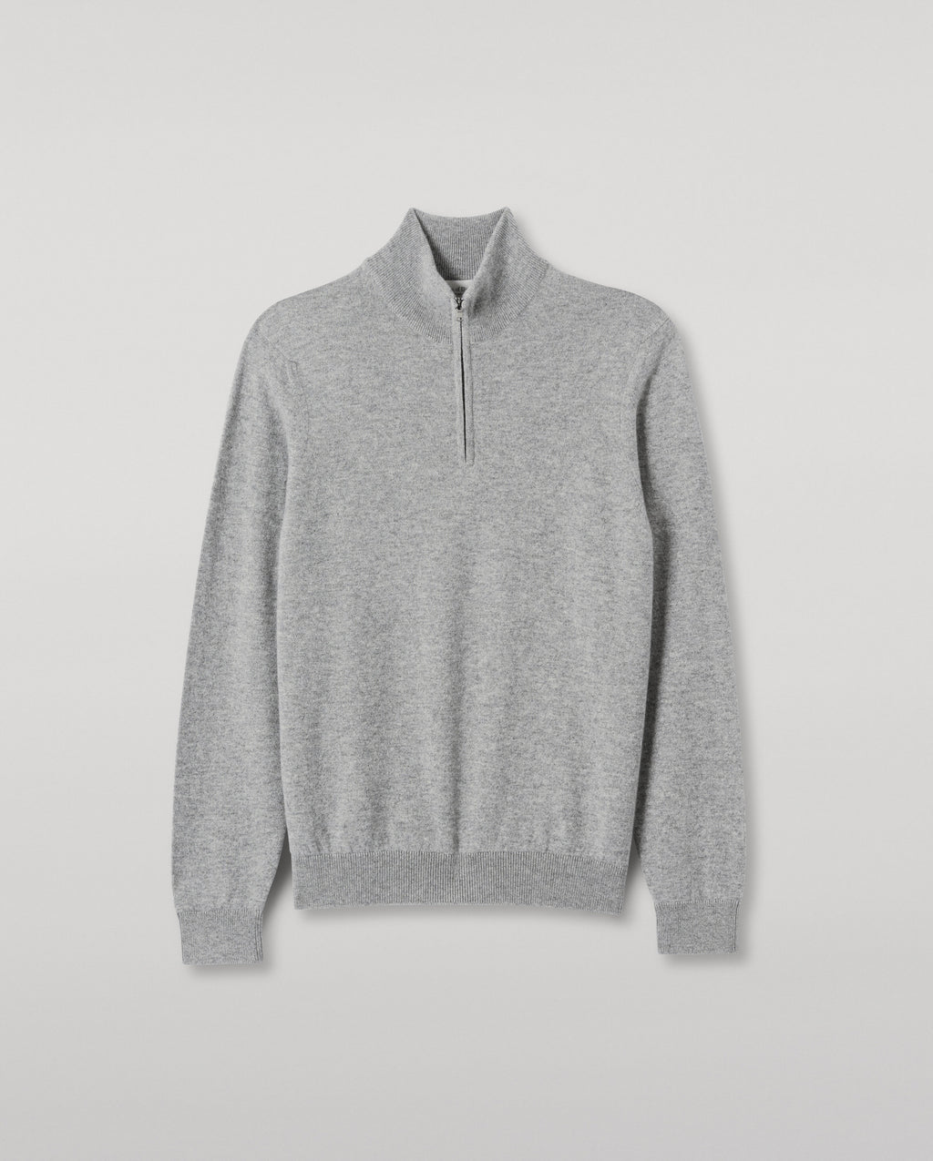 Rory Grey Classic Cashmere Zip Neck Jumper
