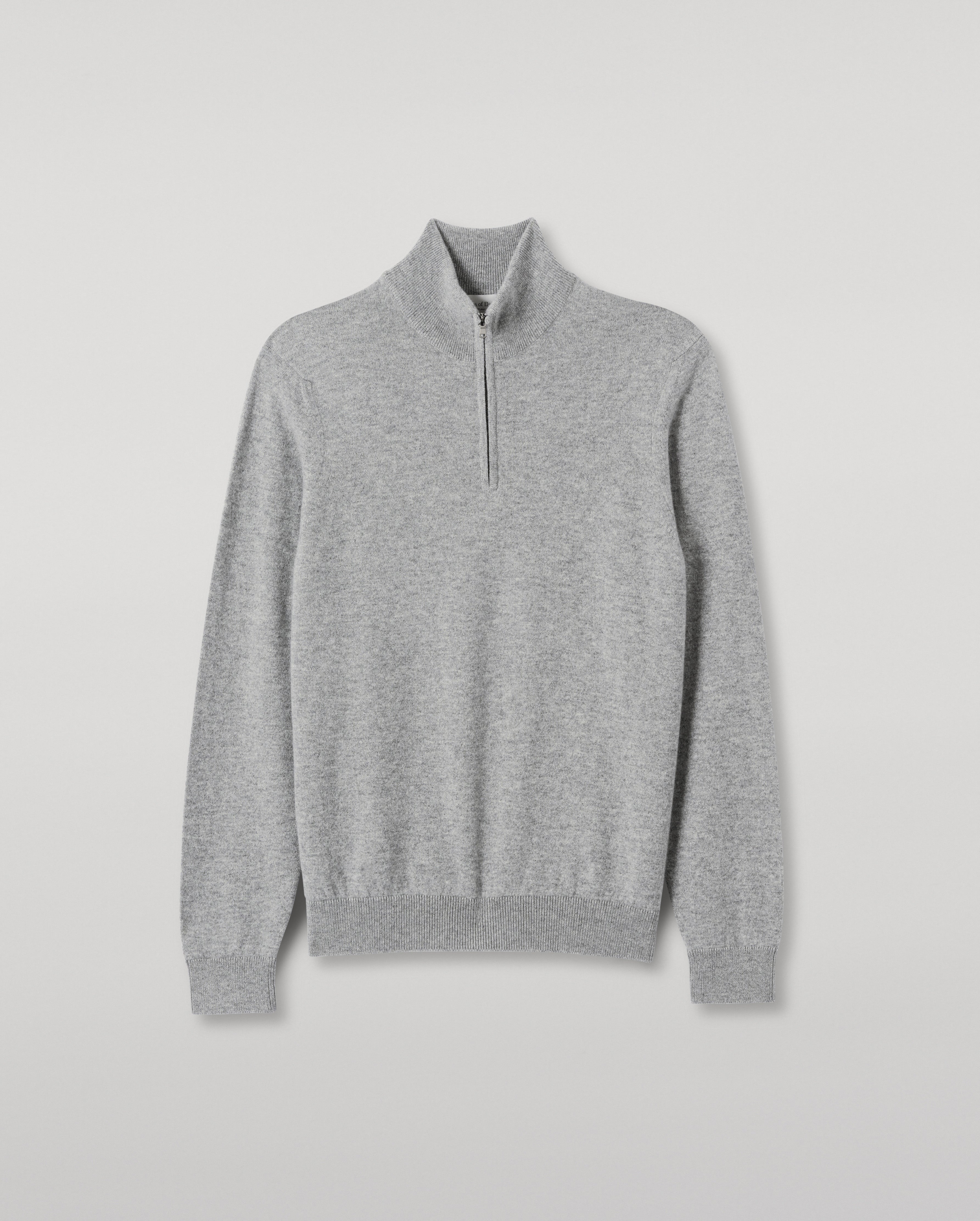 Rory Grey Classic Cashmere Zip Neck Jumper