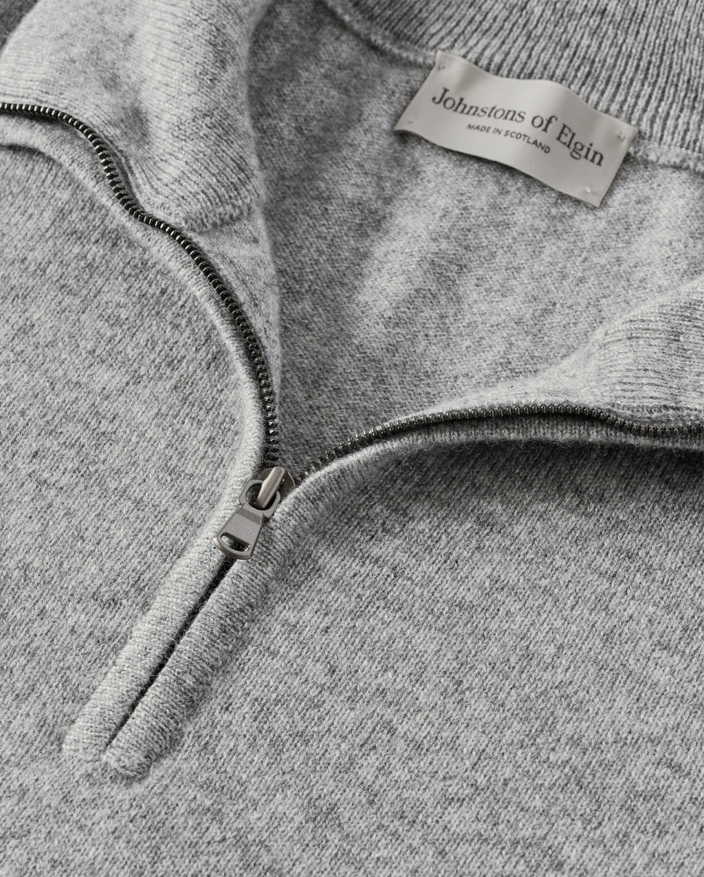 Rory Grey Classic Cashmere Zip Neck Jumper