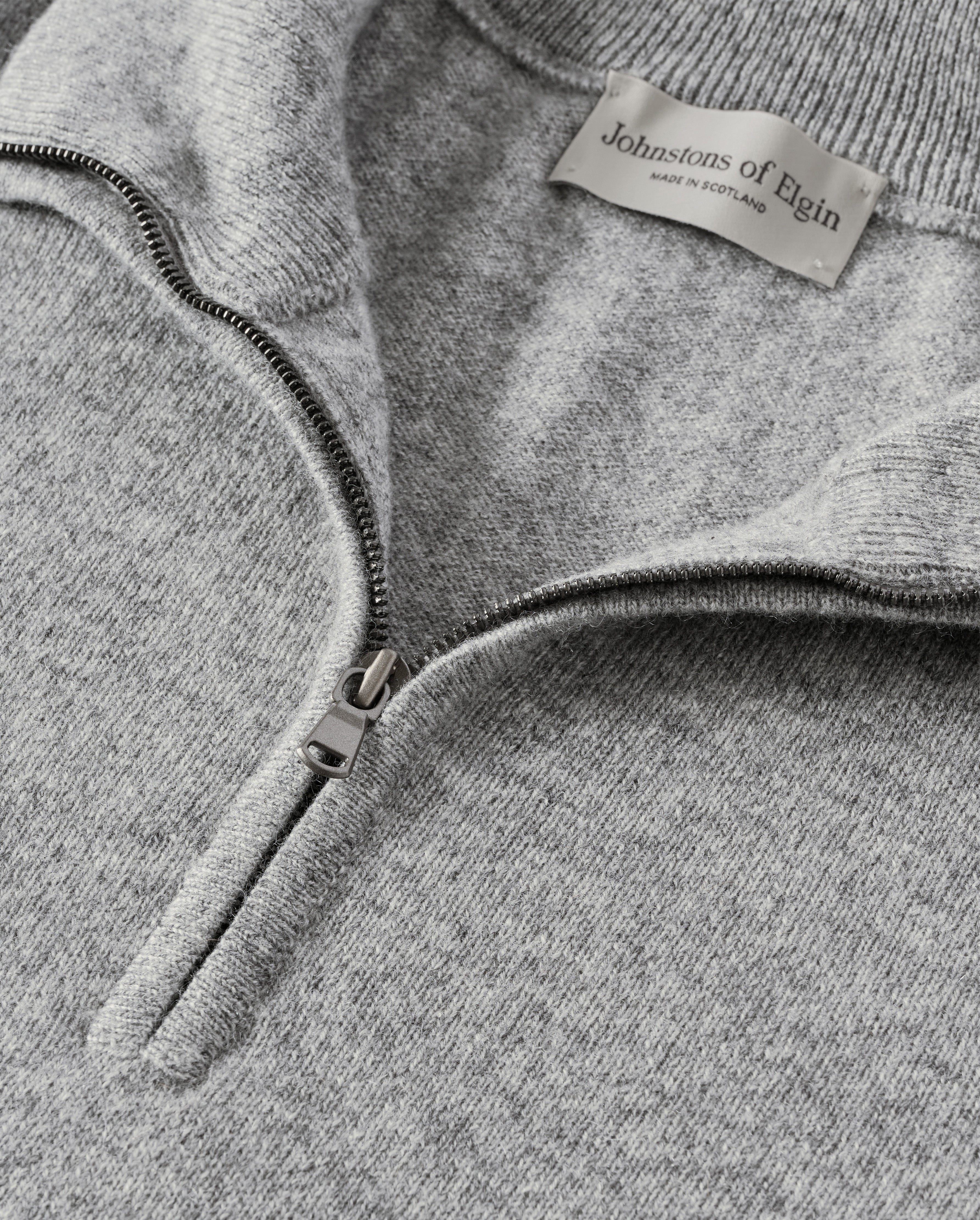 Rory Grey Classic Cashmere Zip Neck Jumper