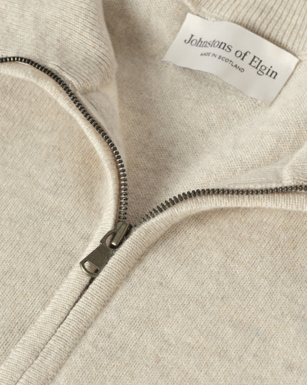 Rory Natural Classic Cashmere Zip Neck Jumper