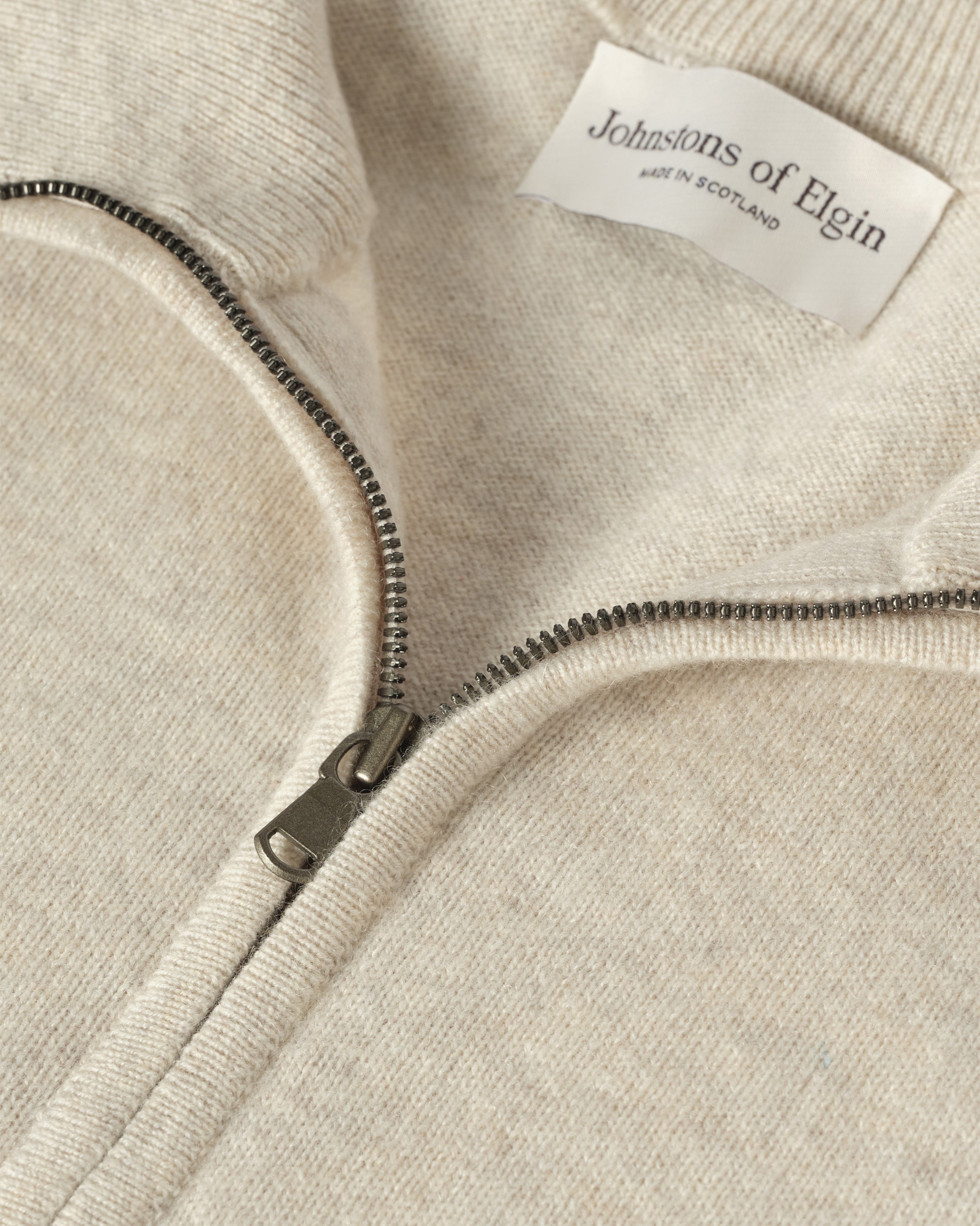 Rory Natural Classic Cashmere Zip Neck Jumper