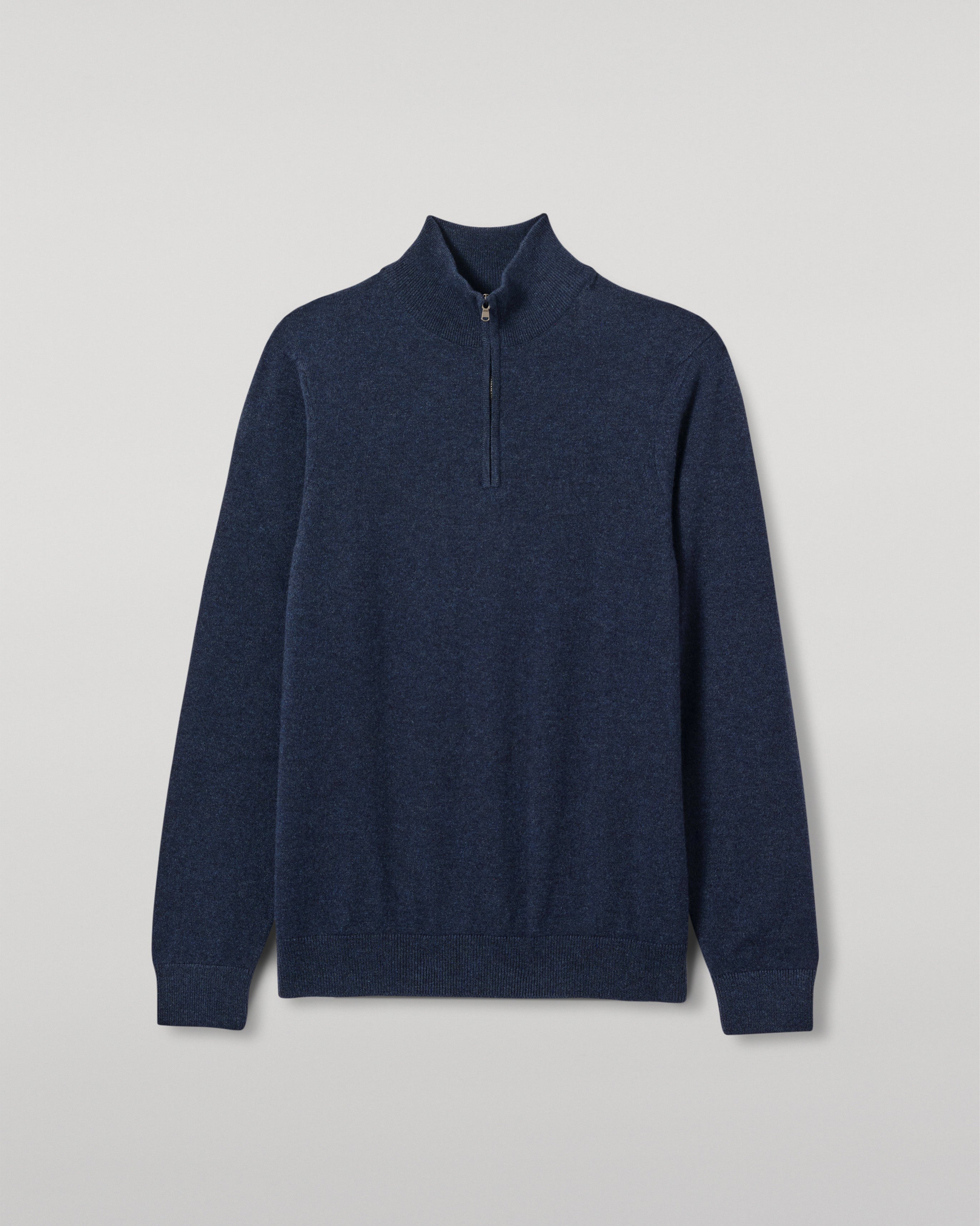 Rory Navy Classic Cashmere Zip Neck Jumper