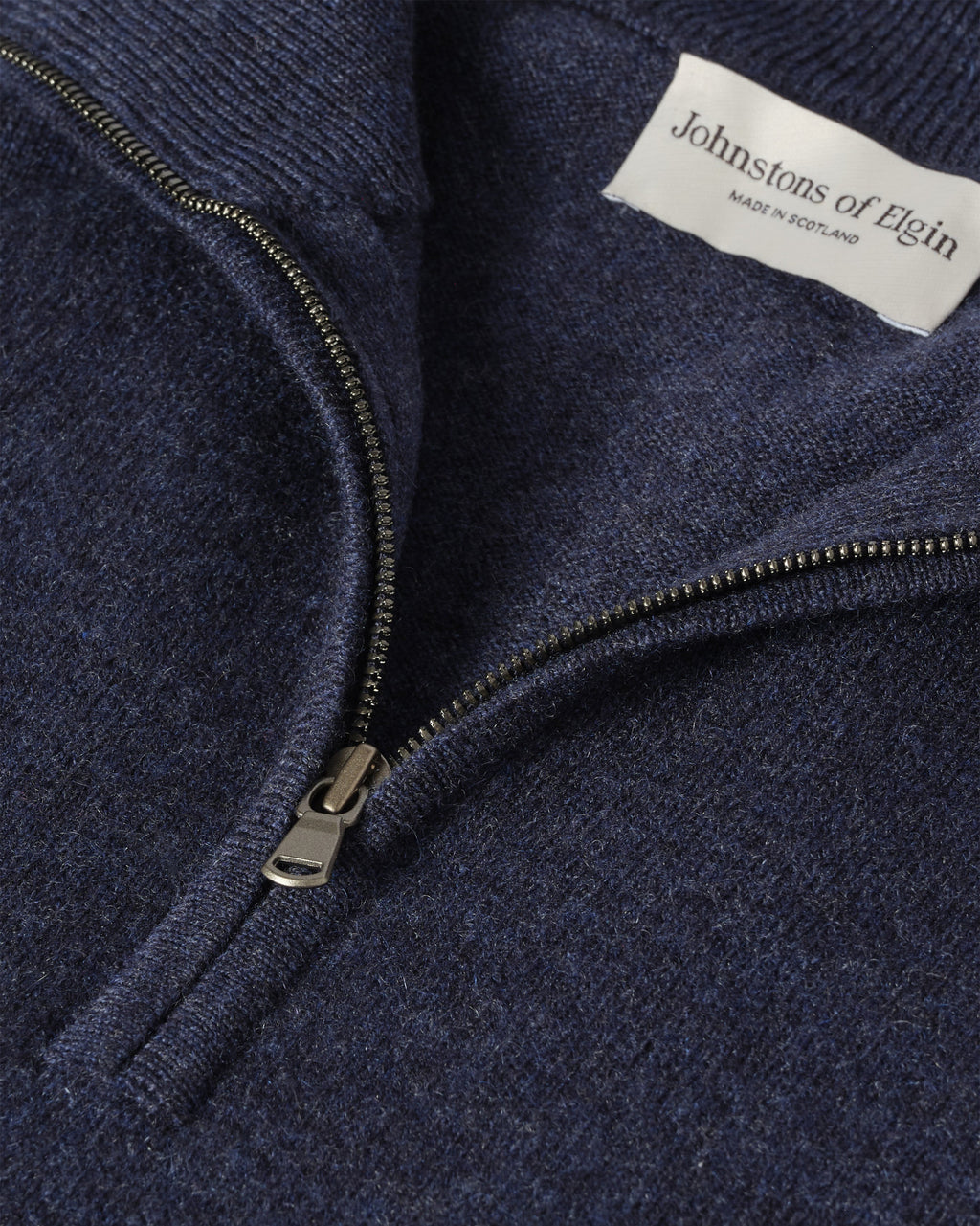 Rory Navy Classic Cashmere Zip Neck Jumper