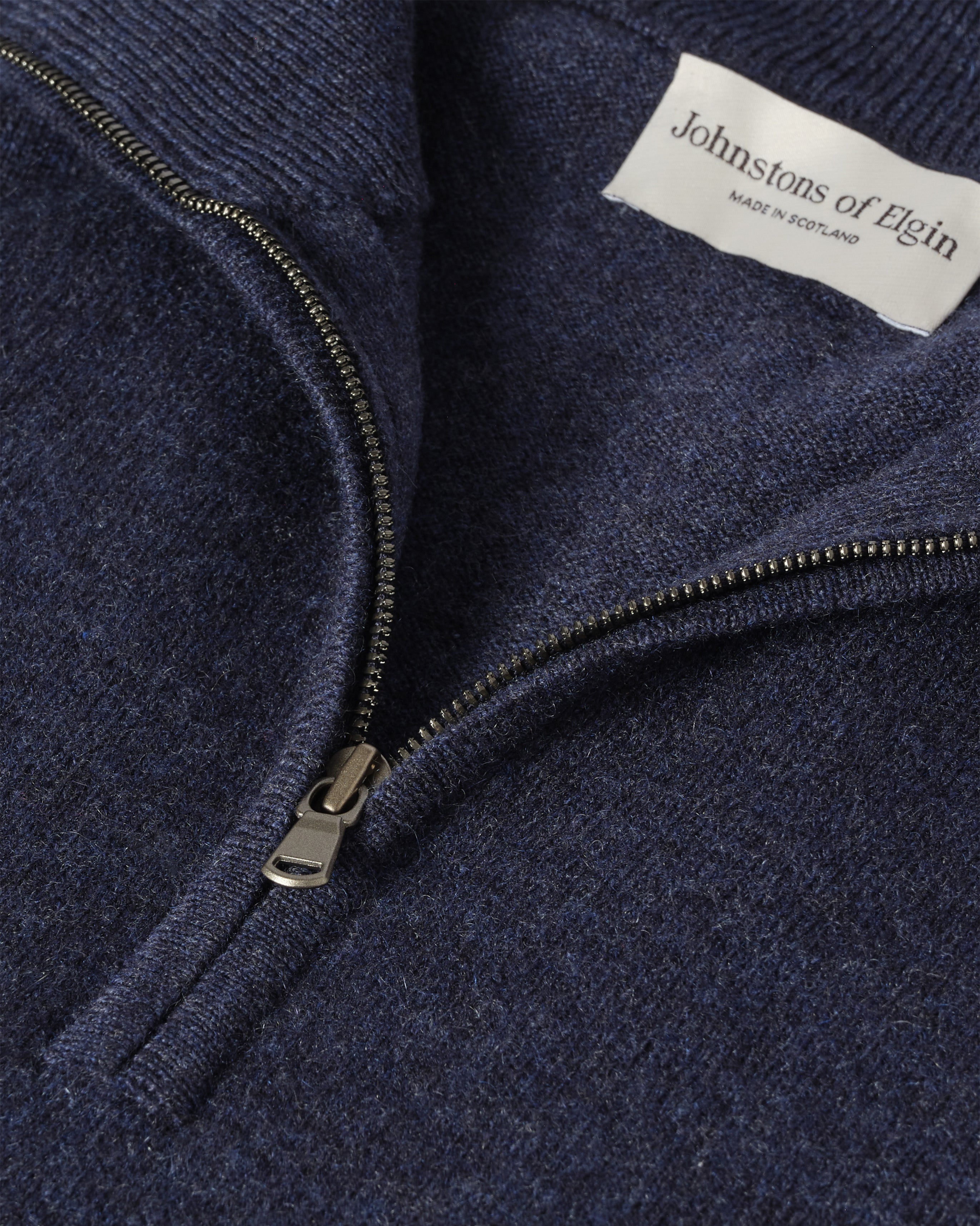 Rory Navy Classic Cashmere Zip Neck Jumper