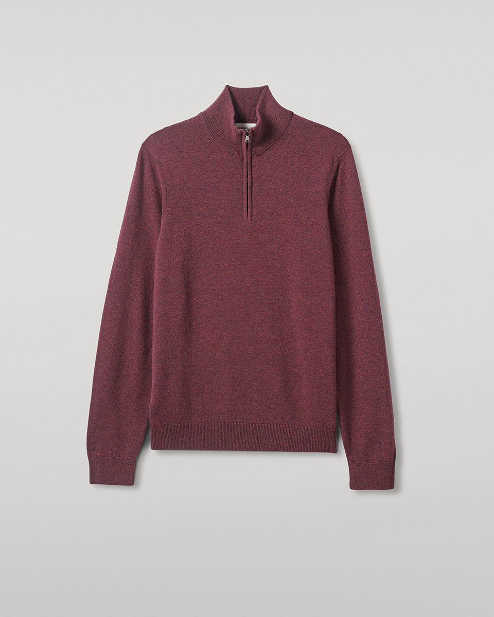 Classic Cashmere Purple Zip Neck Jumper