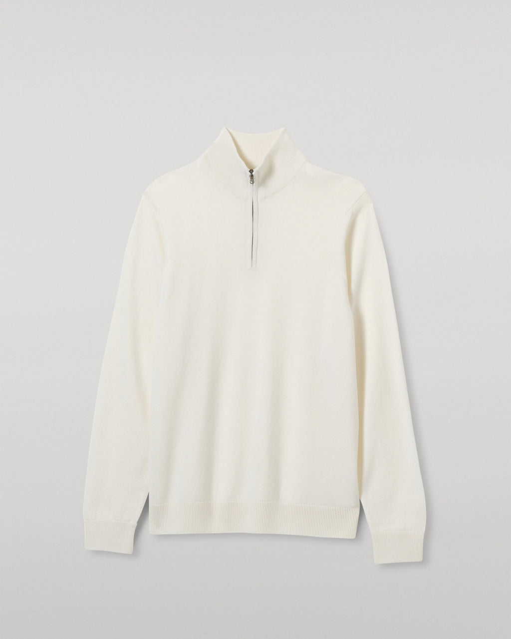 Rory White Classic Cashmere Zip Neck Jumper