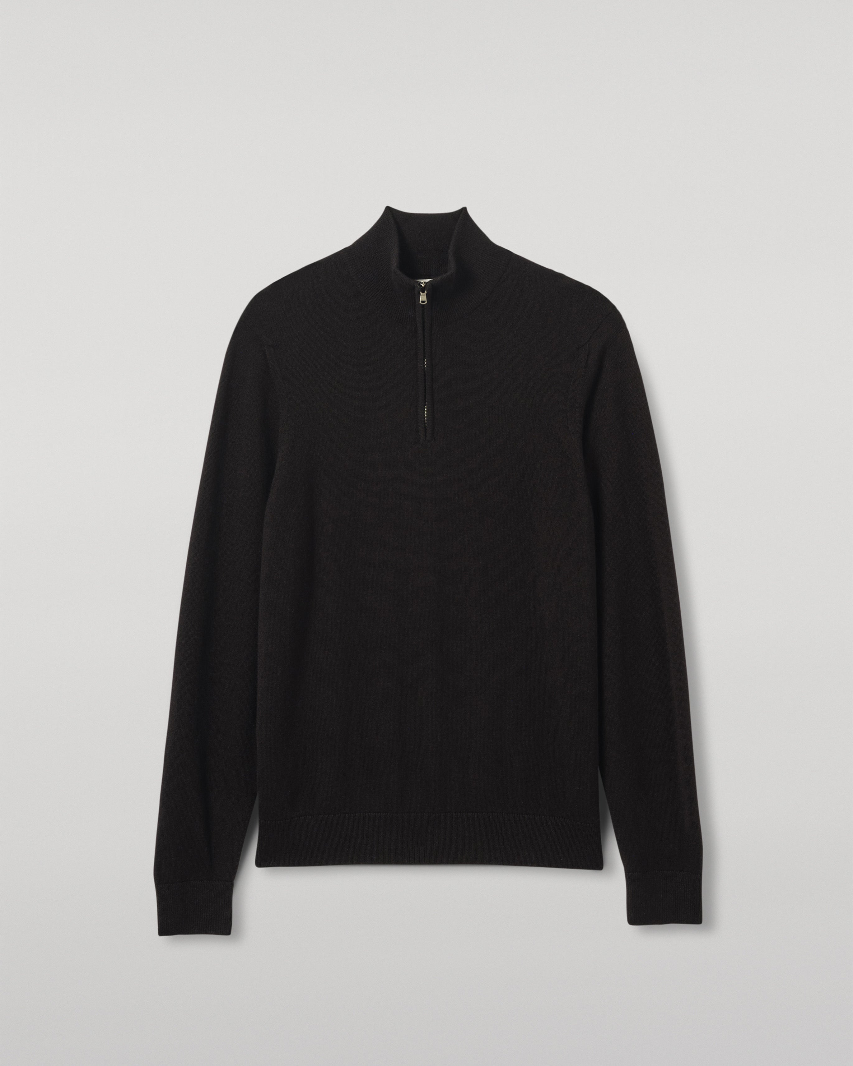 Rory Cashmere Classic Black Zip Neck Jumper