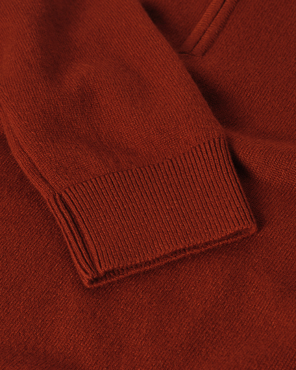 Classic Cashmere Dark Red Zip Neck Jumper