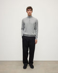 Classic Cashmere Light Grey Zip Neck Jumper