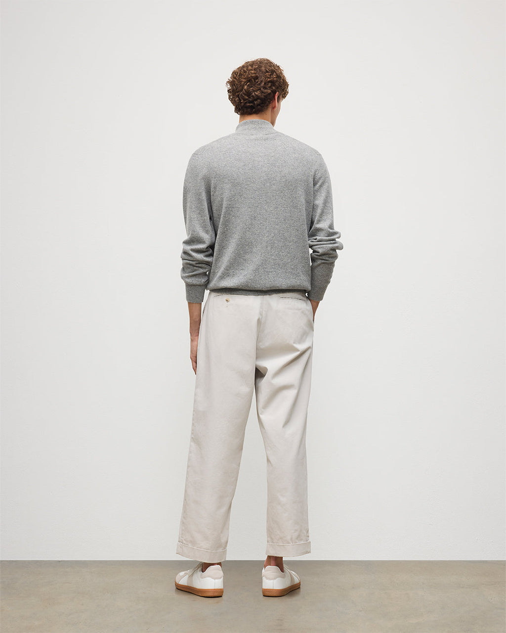 Rory Grey Classic Cashmere Zip Neck Jumper